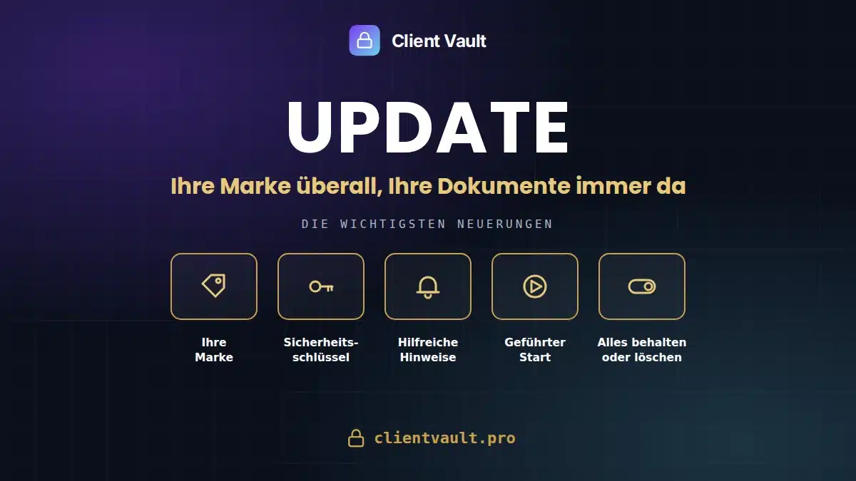Client Vault 20.36: Ihre Marke überall, Ihre Dokumente immer erreichbar (Update vom 1. Oktober)