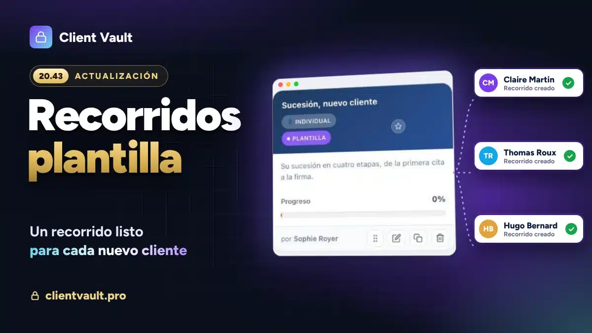 Client Vault 20.43: los recorridos plantilla, un recorrido listo para cada nuevo cliente