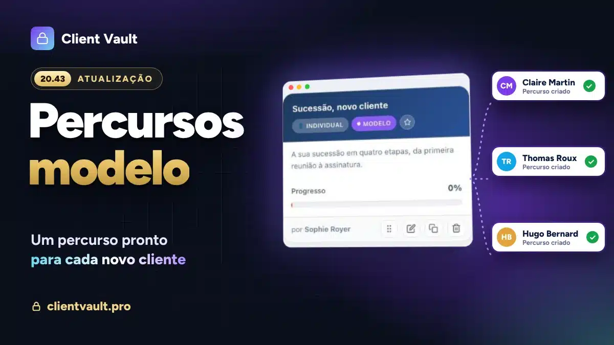 Client Vault 20.43: os percursos modelo, um percurso pronto para cada novo cliente